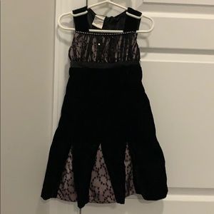 Beautiful kids black velvet short sleeve dress